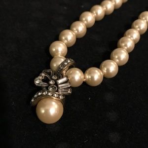 Heidi Daus faux pearl + crystal necklace - NIB